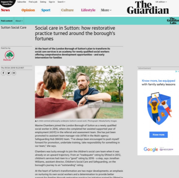 Photo of Guardian Press article